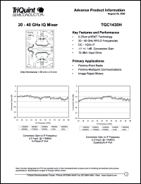 datasheet for TGC1430H by TriQuint Semiconductor, Inc.