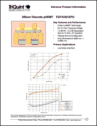 datasheet for TGF4350-EPU by TriQuint Semiconductor, Inc.
