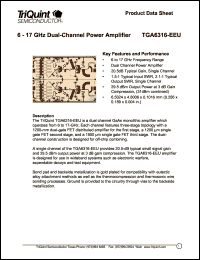 datasheet for TGA6316-EEU by TriQuint Semiconductor, Inc.