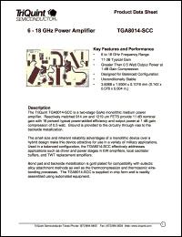 datasheet for TGA8014-SCC by TriQuint Semiconductor, Inc.