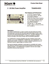 datasheet for TGA8334-SCC by TriQuint Semiconductor, Inc.