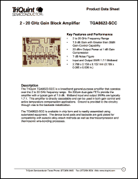 datasheet for TGA8622-SCC by TriQuint Semiconductor, Inc.