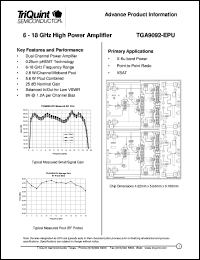 datasheet for TGA9092-EPU by TriQuint Semiconductor, Inc.