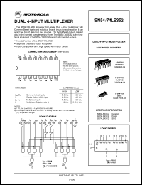 datasheet for SN54LS352J by Motorola