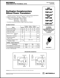 datasheet for TIP142 by Motorola