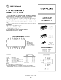 datasheet for SN74LS170D by Motorola