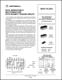 datasheet for SN74LS221D by Motorola