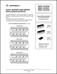 datasheet for SN54LS241J by Motorola