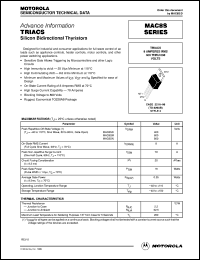 datasheet for MAC8SD by Motorola