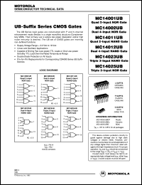 datasheet for MC14023UBCL by Motorola