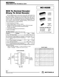 datasheet for MC14028BCP by Motorola
