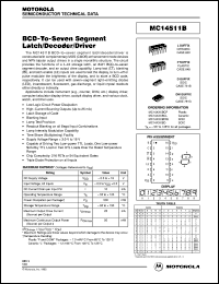 datasheet for MC14511BCP by Motorola