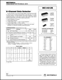 datasheet for MC14512BCL by Motorola