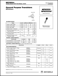datasheet for MPS2222A by Motorola