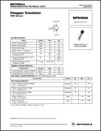 datasheet for MPS404A by Motorola