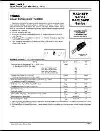 datasheet for MAC15A4FP by Motorola