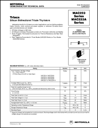 datasheet for MAC223A8 by Motorola