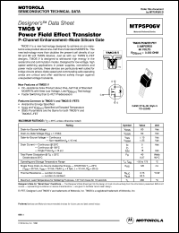 datasheet for MTP5P06V by Motorola