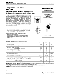 datasheet for MTP50N06V by Motorola