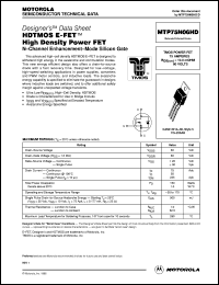 datasheet for MTP75N06HD by Motorola