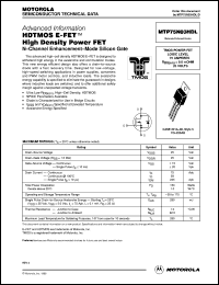 datasheet for MTP75N03HDL by Motorola