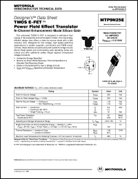 datasheet for MTP9N25E by Motorola