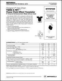 datasheet for MTP6P20E by Motorola