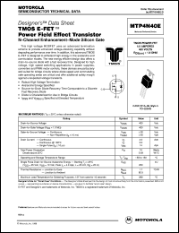 datasheet for MTP4N40E by Motorola