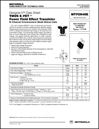 datasheet for MTP2N40E by Motorola