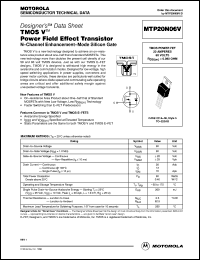 datasheet for MTP20N06V by Motorola