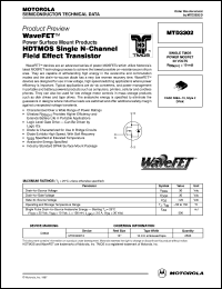 datasheet for MTD3302 by Motorola