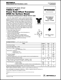 datasheet for MTD2N50E by Motorola