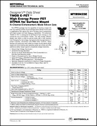 datasheet for MTB9N25E by Motorola