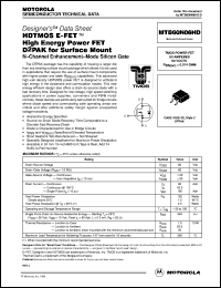 datasheet for MTB60N06HD by Motorola