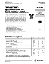 datasheet for MTB1306 by Motorola