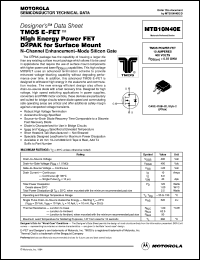 datasheet for MTB10N40E by Motorola