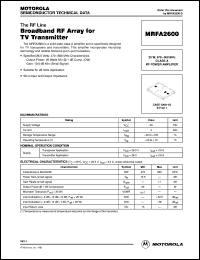 datasheet for MRFA2600 by Motorola