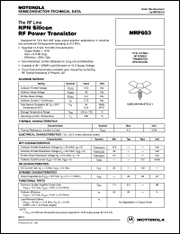 datasheet for MRF653 by Motorola