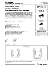 datasheet for MPIC2113P by Motorola