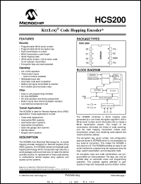 datasheet for HCS200T-I/SN by Microchip Technology, Inc.