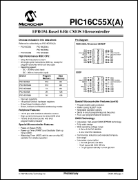 datasheet for PIC16LC554-04/JW by Microchip Technology, Inc.