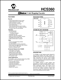 datasheet for HCS360-/P by Microchip Technology, Inc.