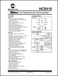 datasheet for HCS410-/P by Microchip Technology, Inc.