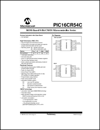 datasheet for PIC16CR54C-04/P by Microchip Technology, Inc.