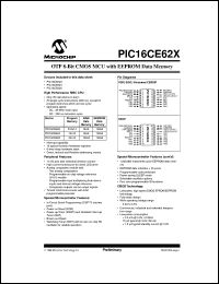 datasheet for PIC16CE623-04/P by Microchip Technology, Inc.
