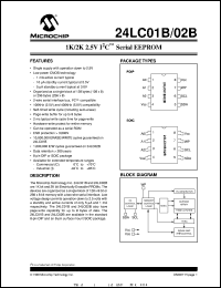 datasheet for 24LC01B-I/SN by Microchip Technology, Inc.