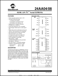 datasheet for 24AA04-/P by Microchip Technology, Inc.