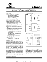 datasheet for 24AA65-/P by Microchip Technology, Inc.