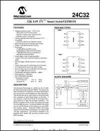 datasheet for 24C32-I/P by Microchip Technology, Inc.