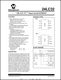 datasheet for 24LC32-I/P by Microchip Technology, Inc.